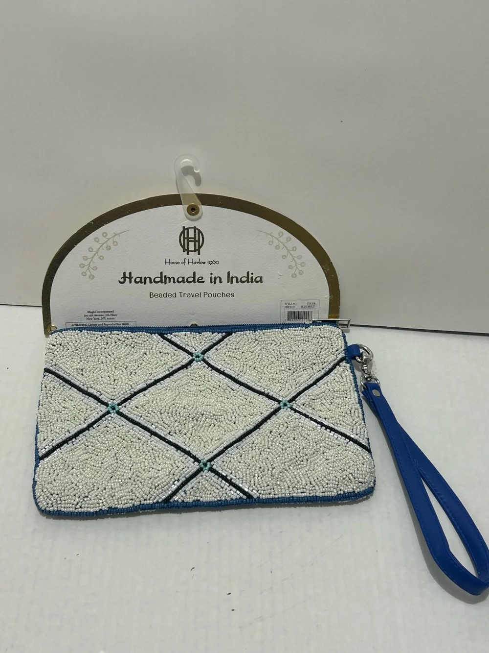 House of Harlow Evil Eye Beaded Travel Pouch Wristlet Clutch Bag Esoteric Boho